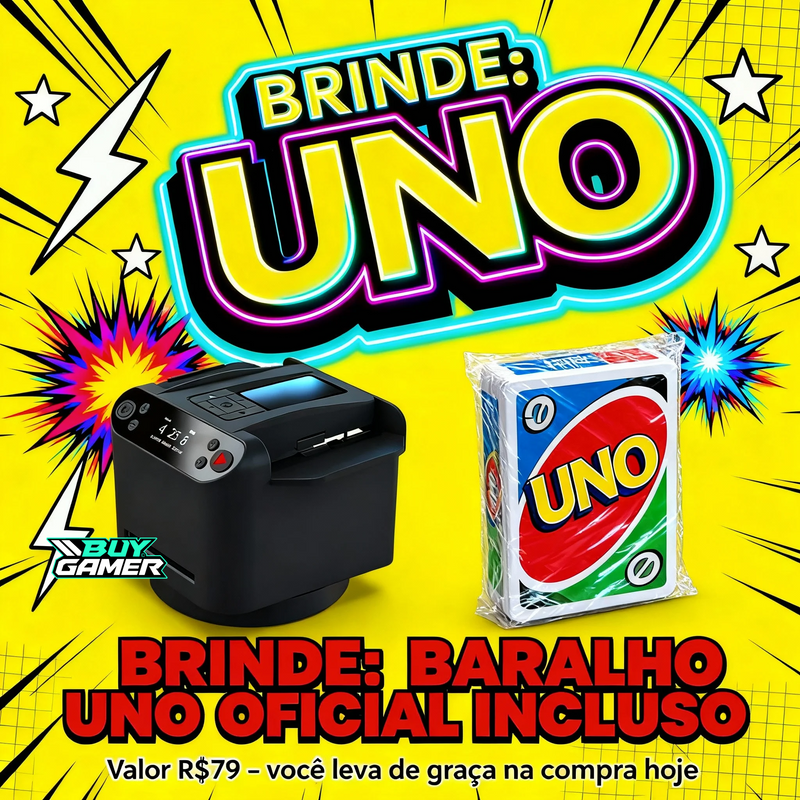 UNOFlow 360™ – O Embaralhador Automático que Acaba com a Trapaça e a Briga no UNO (Brinde: Baralho Oficial UNO)