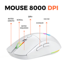 Mouse Gamer Jogo Ergonômico 8000dpi Óptico Com Fio Led Rgb Usb Pc Computador Branco Preto Titorion