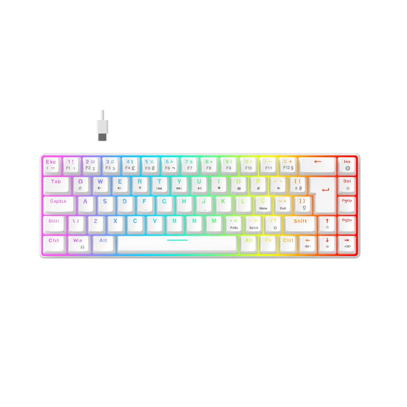 Teclado Mecânico Gamer Hyrax, 65%, Thunder Pro, Switch Huano, RGB - ABNT2
