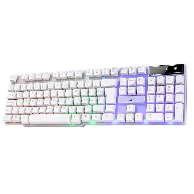 Teclado Semi Mecânico Gamer Rise Mode G1 Full, Membrana, USB, Branco - RM-TG-01-FW