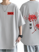 Camiseta Unissex Tokyo Lily Anime Japonês Graphic Print