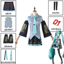 Miku Cosplay Hatsune Vestido De Fantasia Conjunto Completo De Halloween Adulto Feminino Para Mulheres