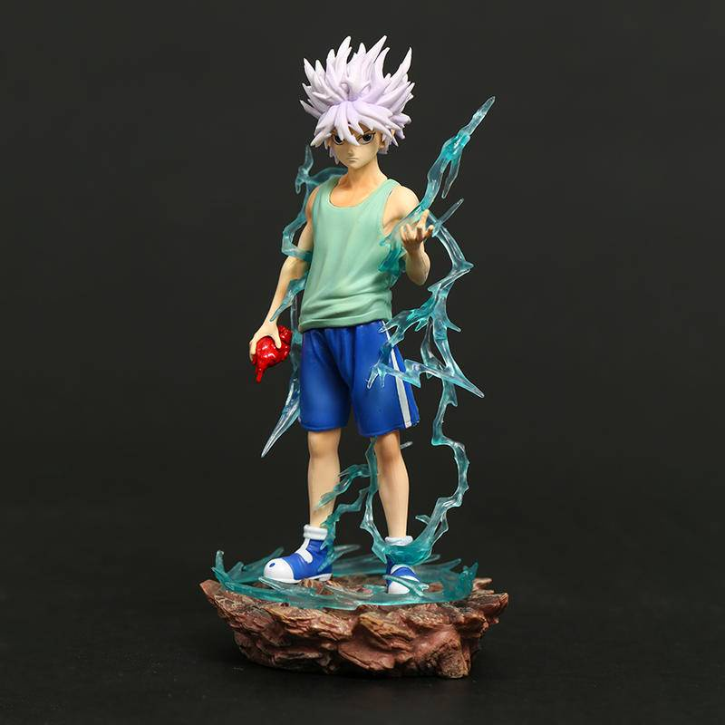 Figural anime 22cm hunter×hunter killua zoldyck figura agradável modelo de brinquedo presente natal