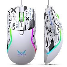 Mouse Gamer com Fio RGB Estilo Cyberpunk 16000 DPI 7 Botõe