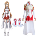 Anime Yuuki Asuna Traje SAO Cosplay Vestido Uniforme Completo Terno Lolita Espada Arte On-Line
