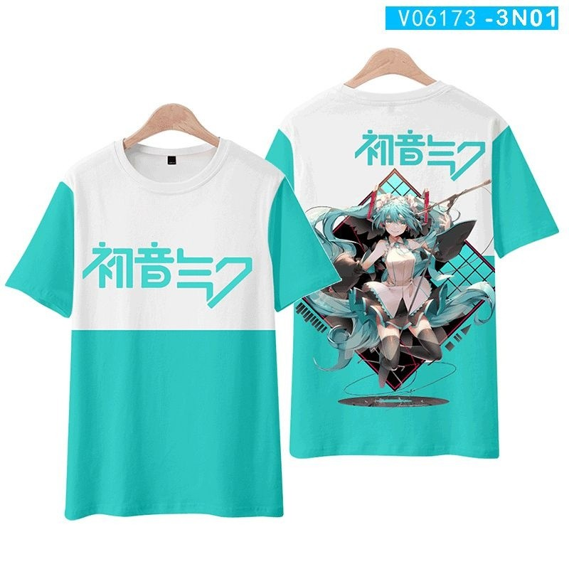 Hatsune Miku Anime Camiseta De Manga Curta Shorts Terno Vocaloid Roupas Masculinas E Femininas