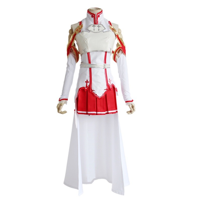 Anime Yuuki Asuna Traje SAO Cosplay Vestido Uniforme Completo Terno Lolita Espada Arte On-Line