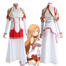 Anime Yuuki Asuna Traje SAO Cosplay Vestido Uniforme Completo Terno Lolita Espada Arte On-Line
